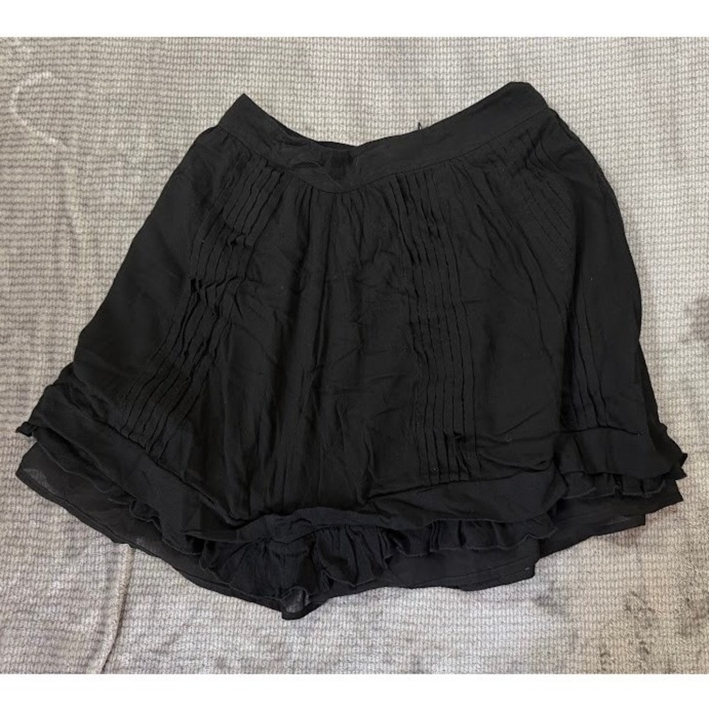 Just Cavalli Black Pleated Ruffle Mini Skirt Made in Italy Size IT 40 US 4